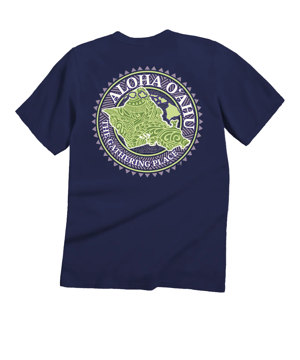 Aloha Oahu - Grape Dyed Short Sleeve Crewneck T-Shirt - Image 4