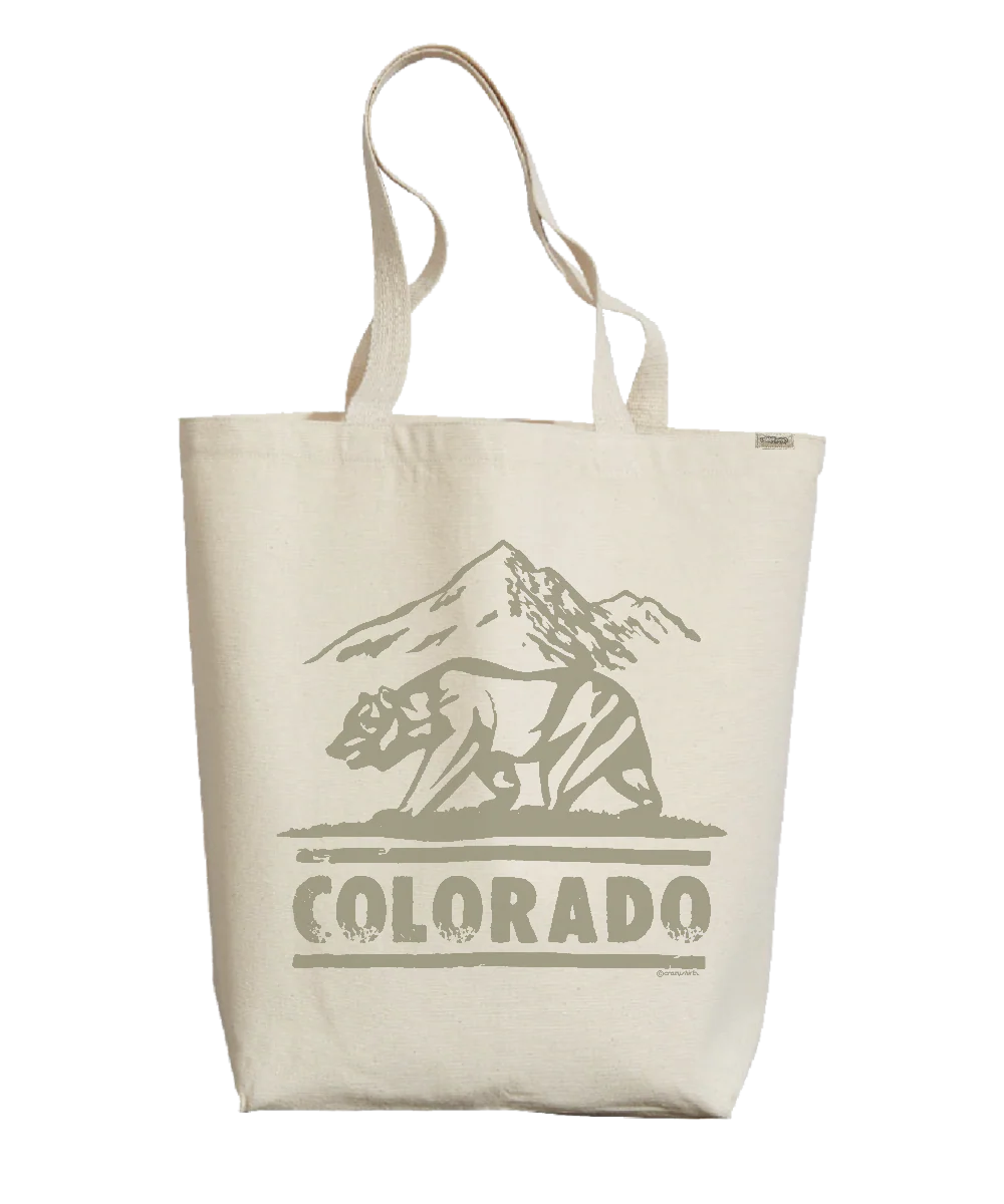 Colorado Bear Mark - Natural Weekend Tote