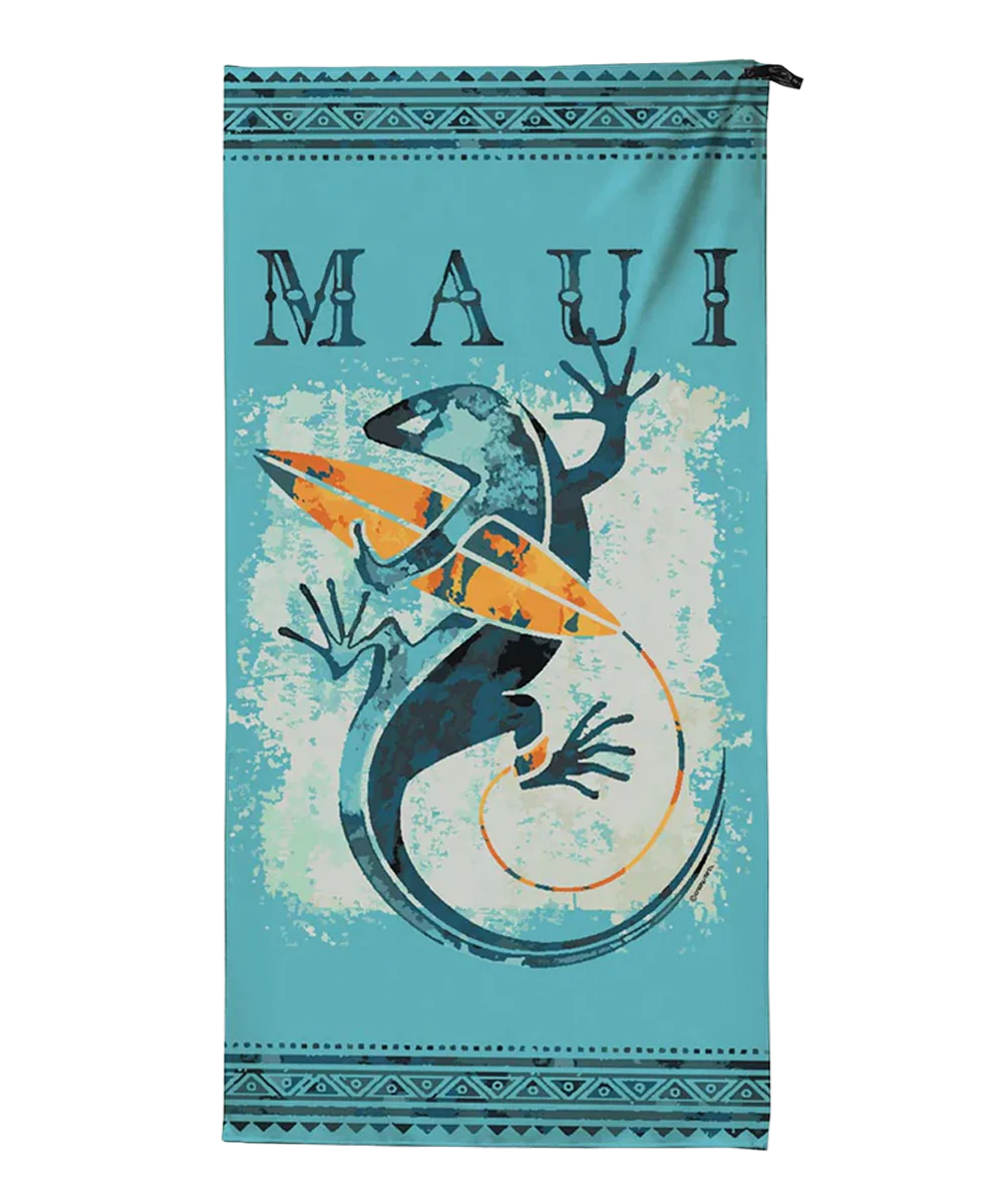 Gecko Watercolor - Microfiber Beach Towel
