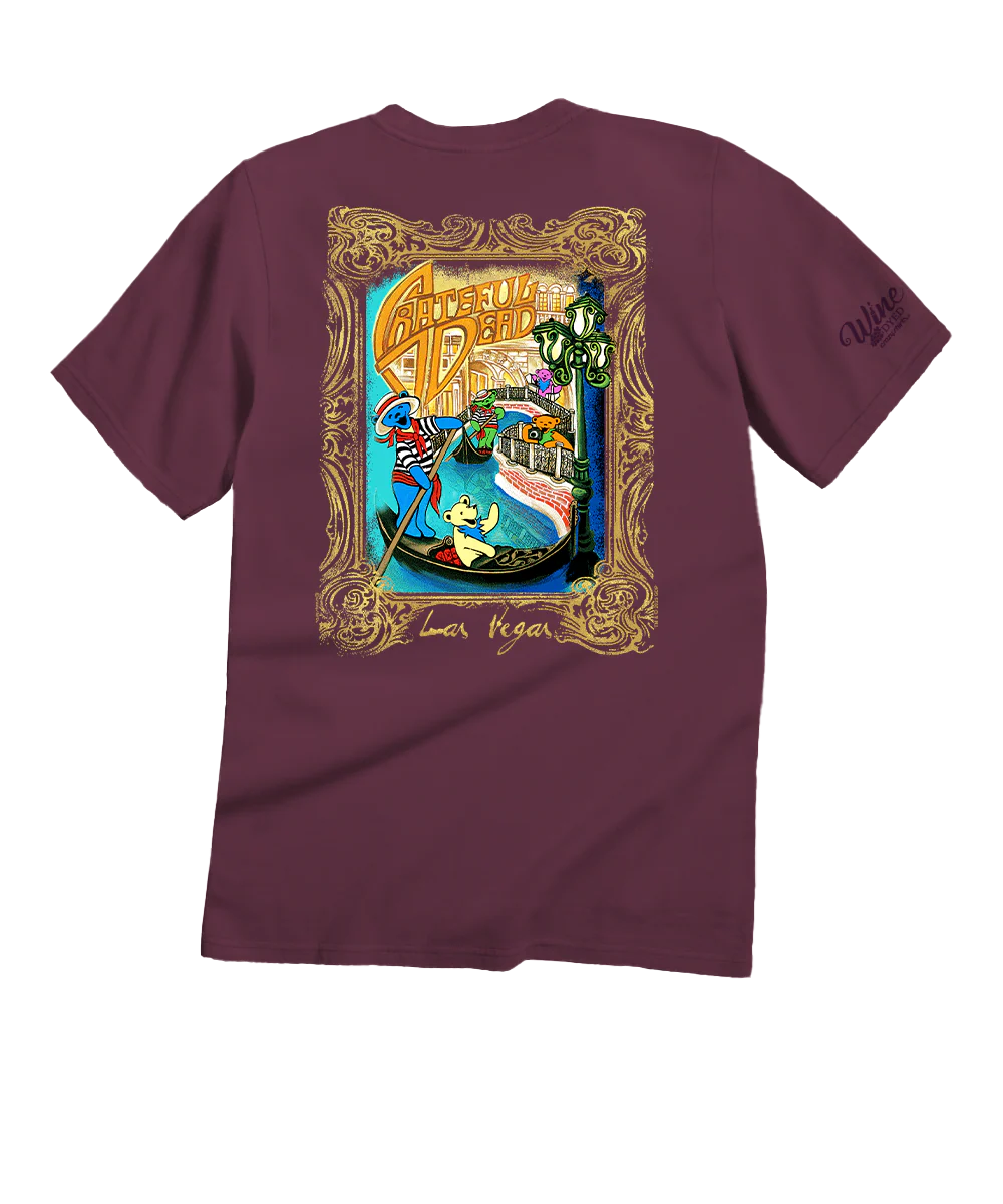 Grateful Dead Gondola Bears - Wine Dyed Short Sleeve Crewneck T-Shirt