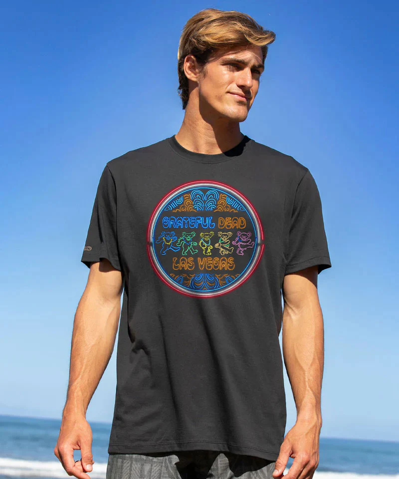 Grateful Dead Neon Bears - Jet Black Short Sleeve Pima T-Shirt - Image 2
