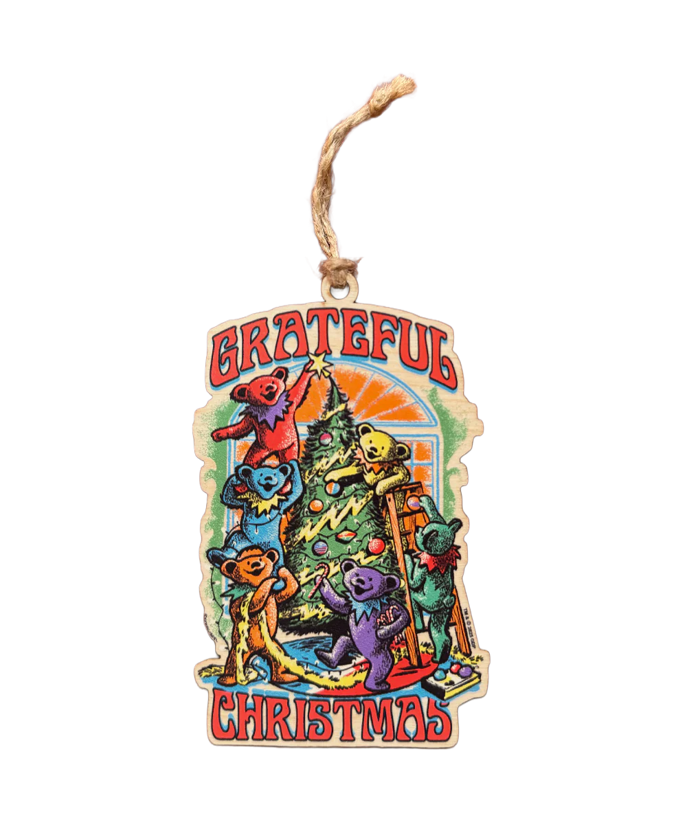 Grateful Dead Setting Up For Santa - Maplewood Ornament