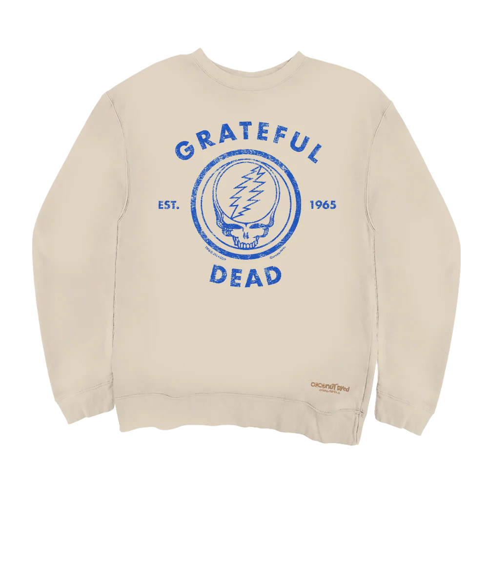 Grateful Dead Steal Your Face EST. 1965 - Coconut Dyed Long Sleeve Sweatshirt