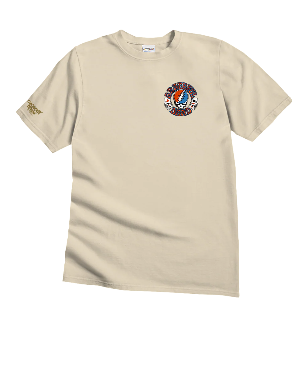 Grateful Dead Stealie Cards - Coconut Dyed Short Sleeve Crewneck T-Shirt - Image 4