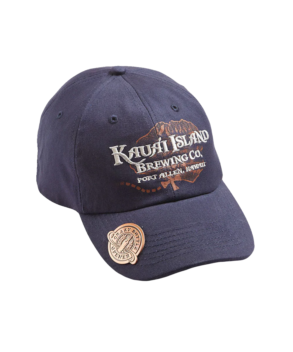 Kauai Island Brewing Co Logo - Navy Bottle Opener Hat
