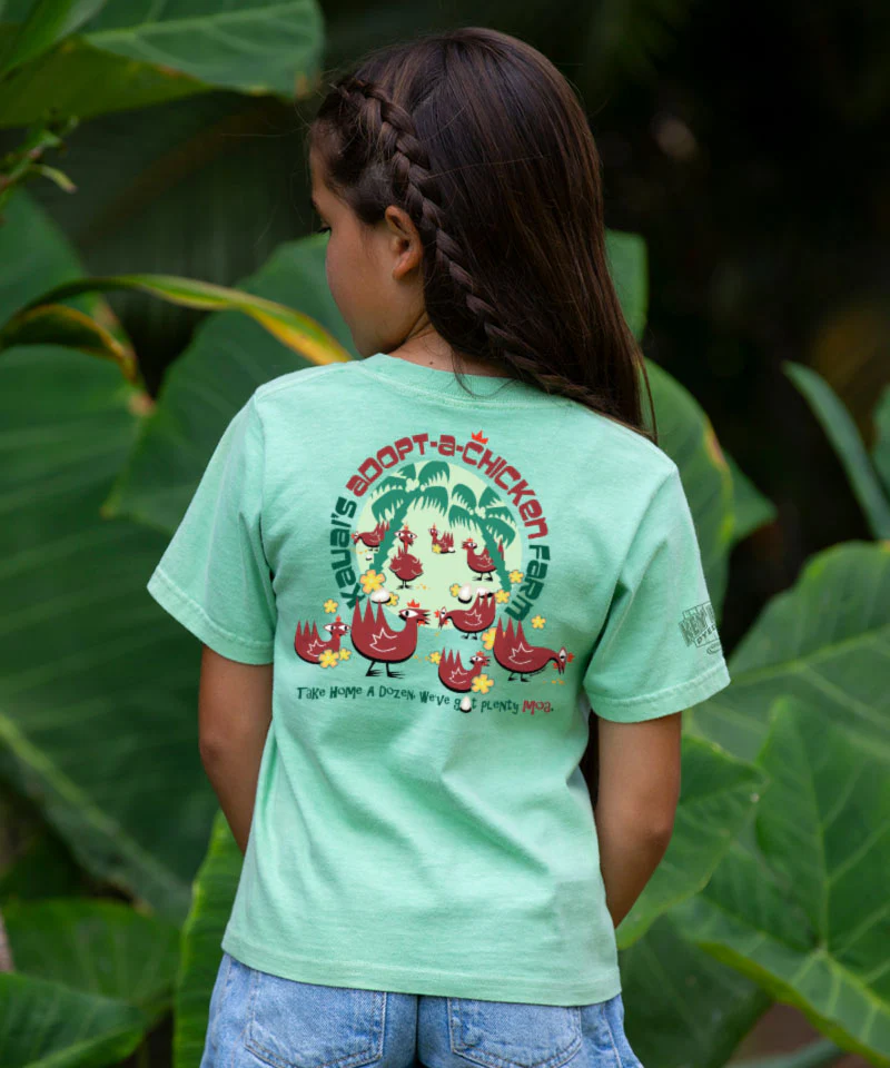 Adopt A Chicken - Key Lime Dyed Short Sleeve Crewneck T-Shirt - Image 2