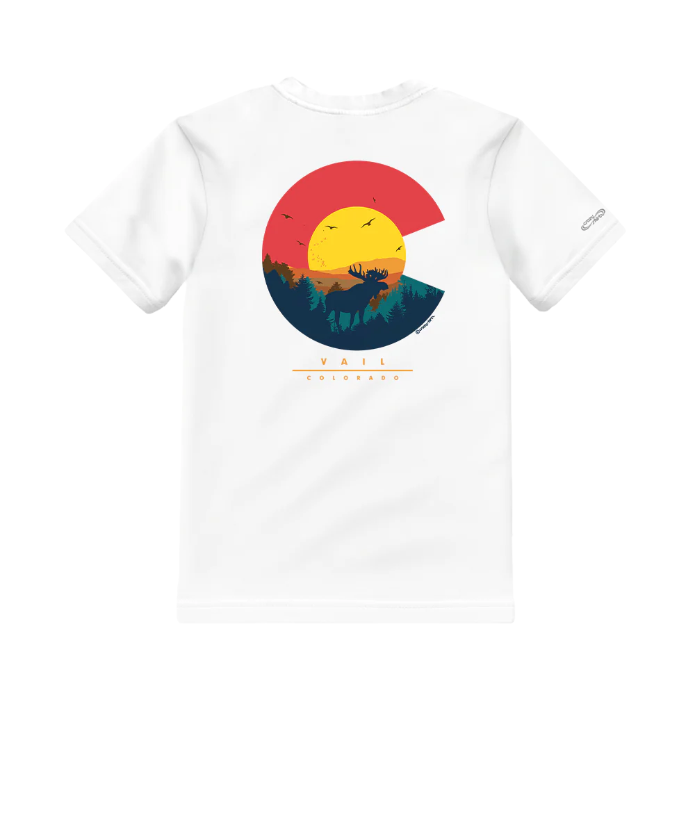 Colorado Moose - White Short Sleeve Crewneck T-Shirt