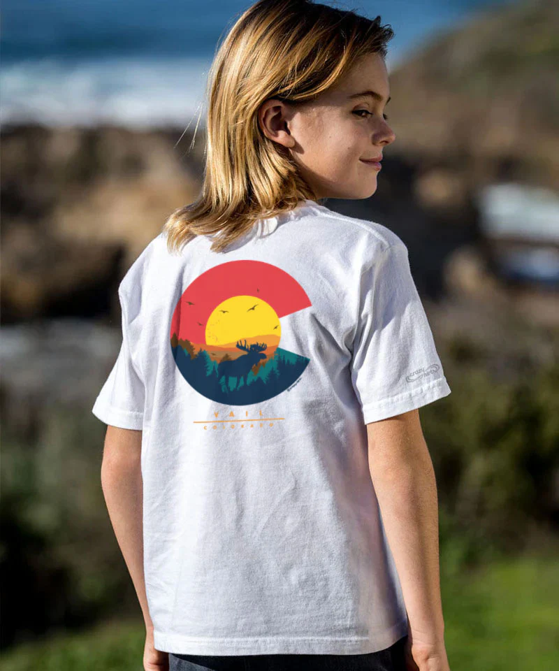 Colorado Moose - White Short Sleeve Crewneck T-Shirt - Image 2