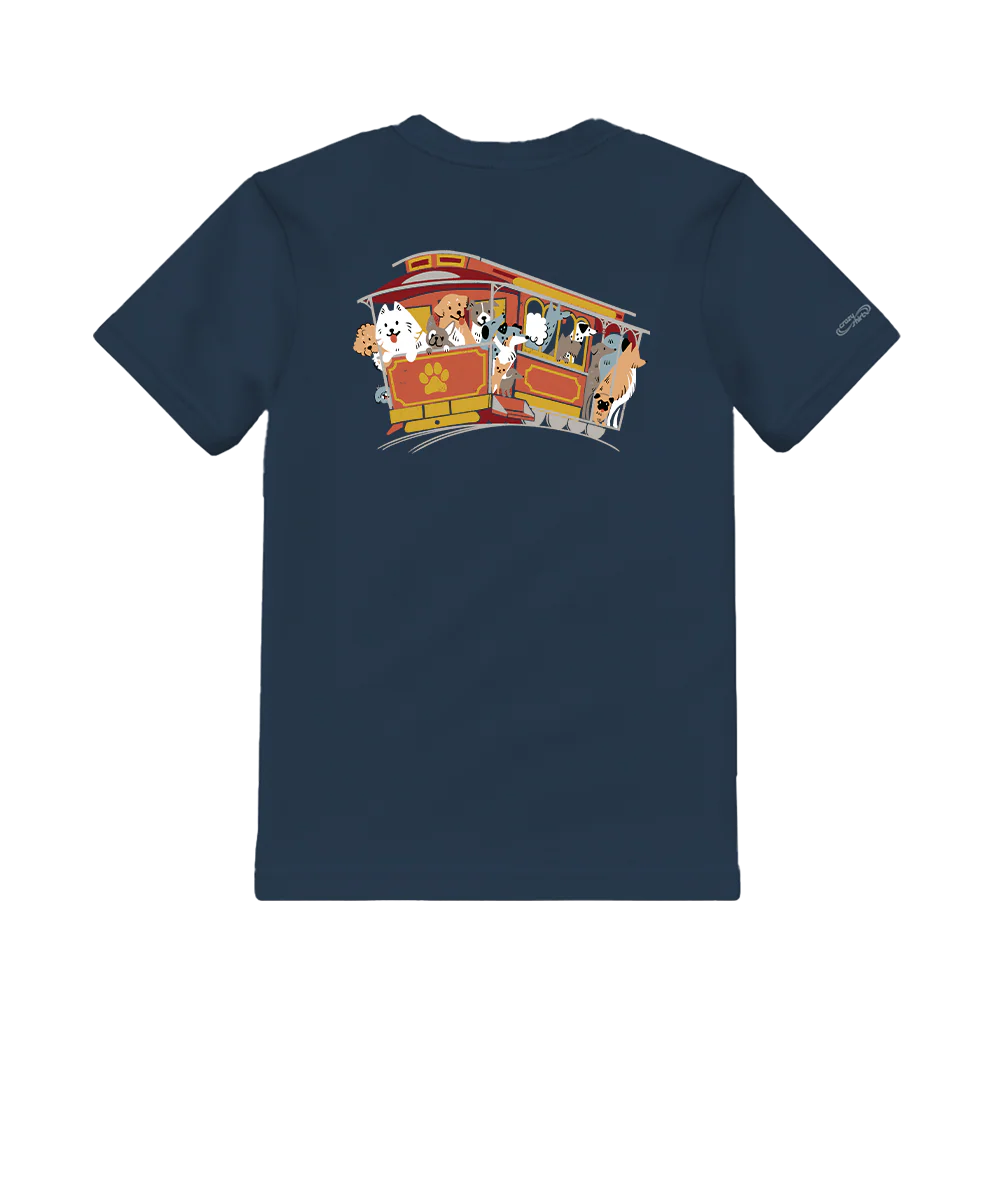 Dog Trolley - Navy Short Sleeve Crewneck T-Shirt - Image 4
