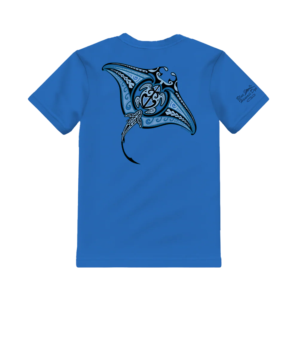 Ehukai Manta - Blue Hawaii Dyed Short Sleeve Crewneck T-Shirt
