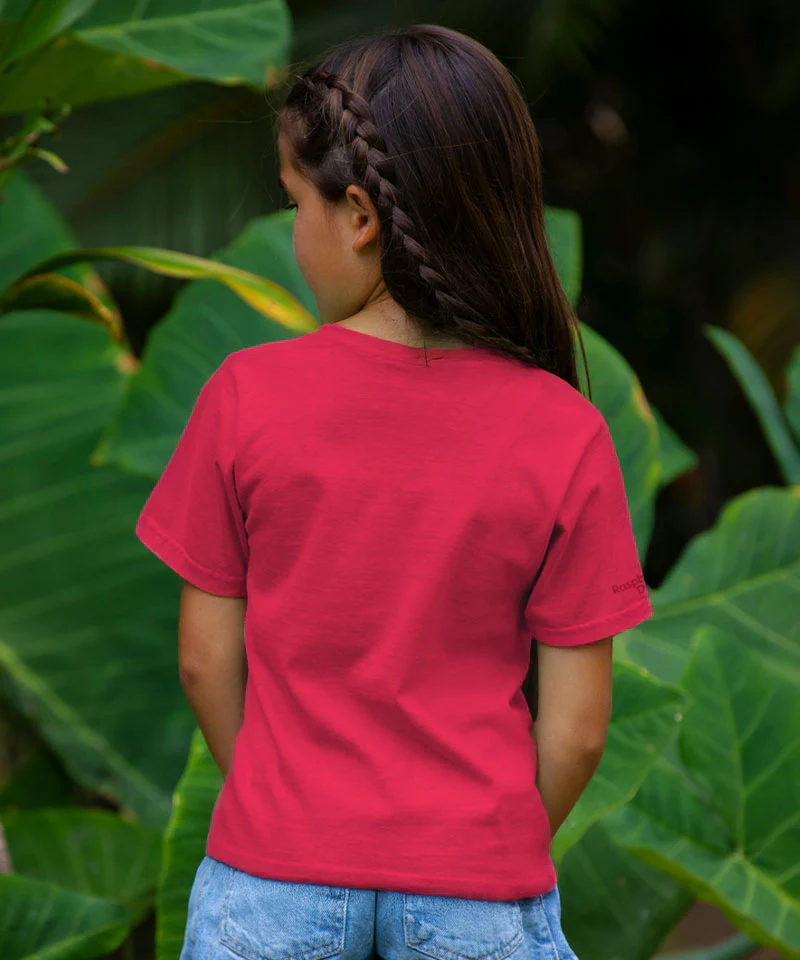 Flower Splatter - Raspberry Dyed Short Sleeve Crewneck T-Shirt - Image 3