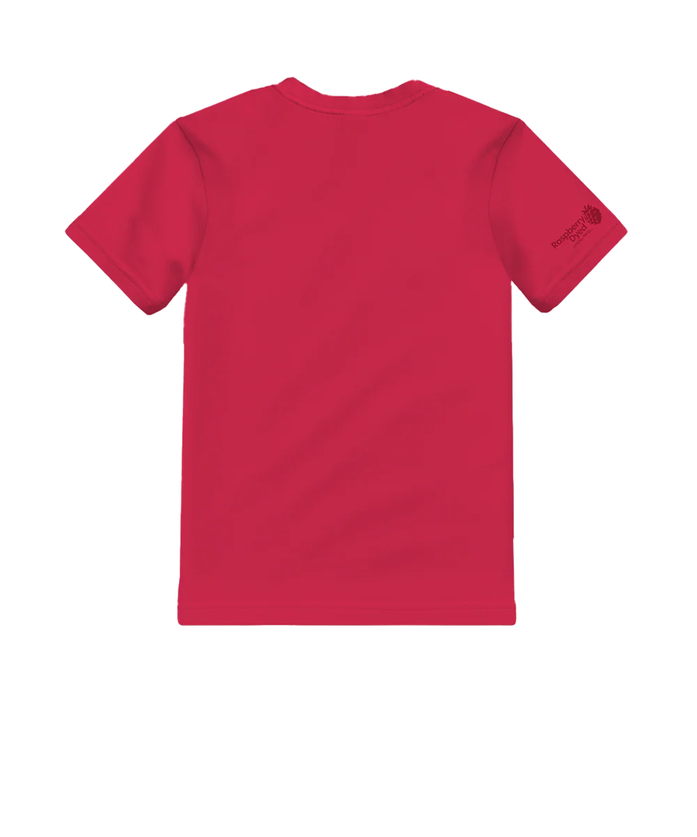 Flower Splatter - Raspberry Dyed Short Sleeve Crewneck T-Shirt - Image 4
