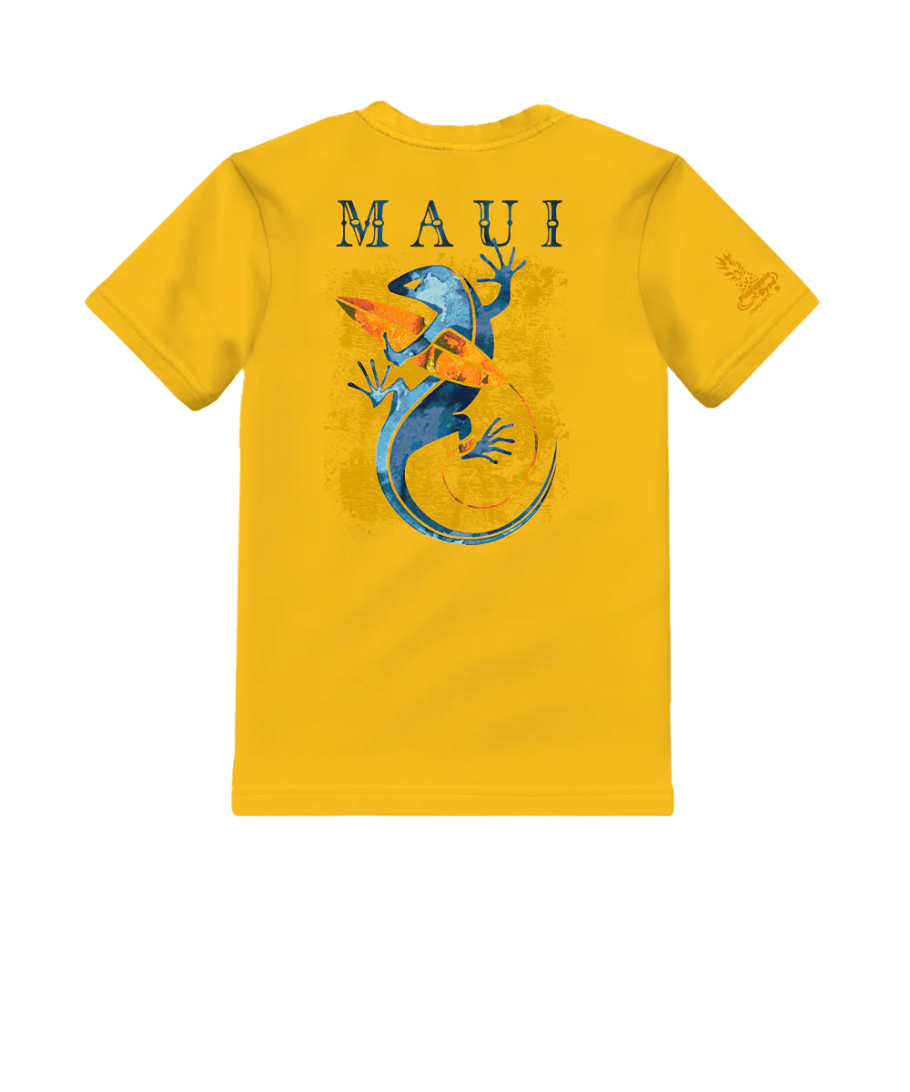 Gecko Watercolor - Pineapple Dyed Short Sleeve Crewneck T-Shirt