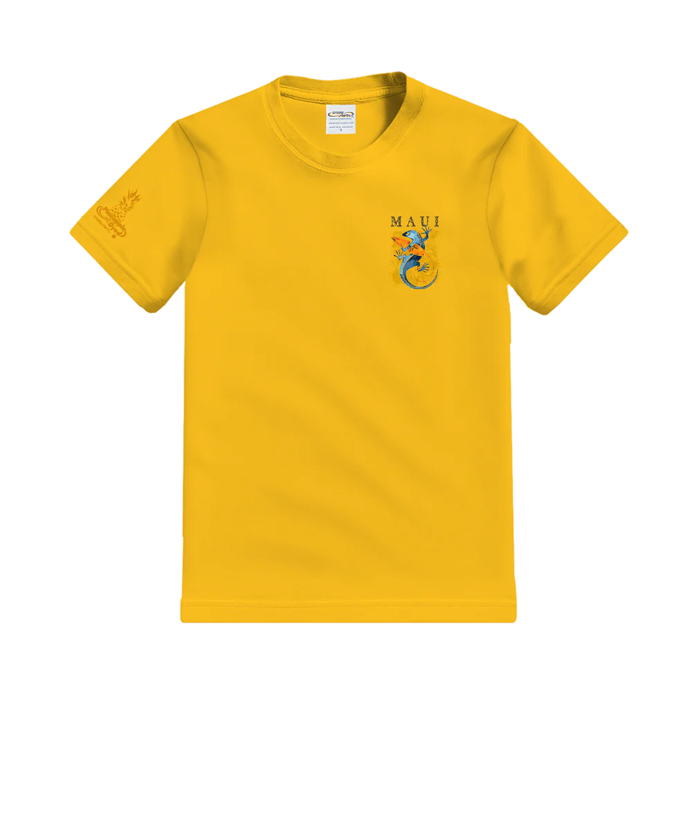 Gecko Watercolor - Pineapple Dyed Short Sleeve Crewneck T-Shirt - Image 4