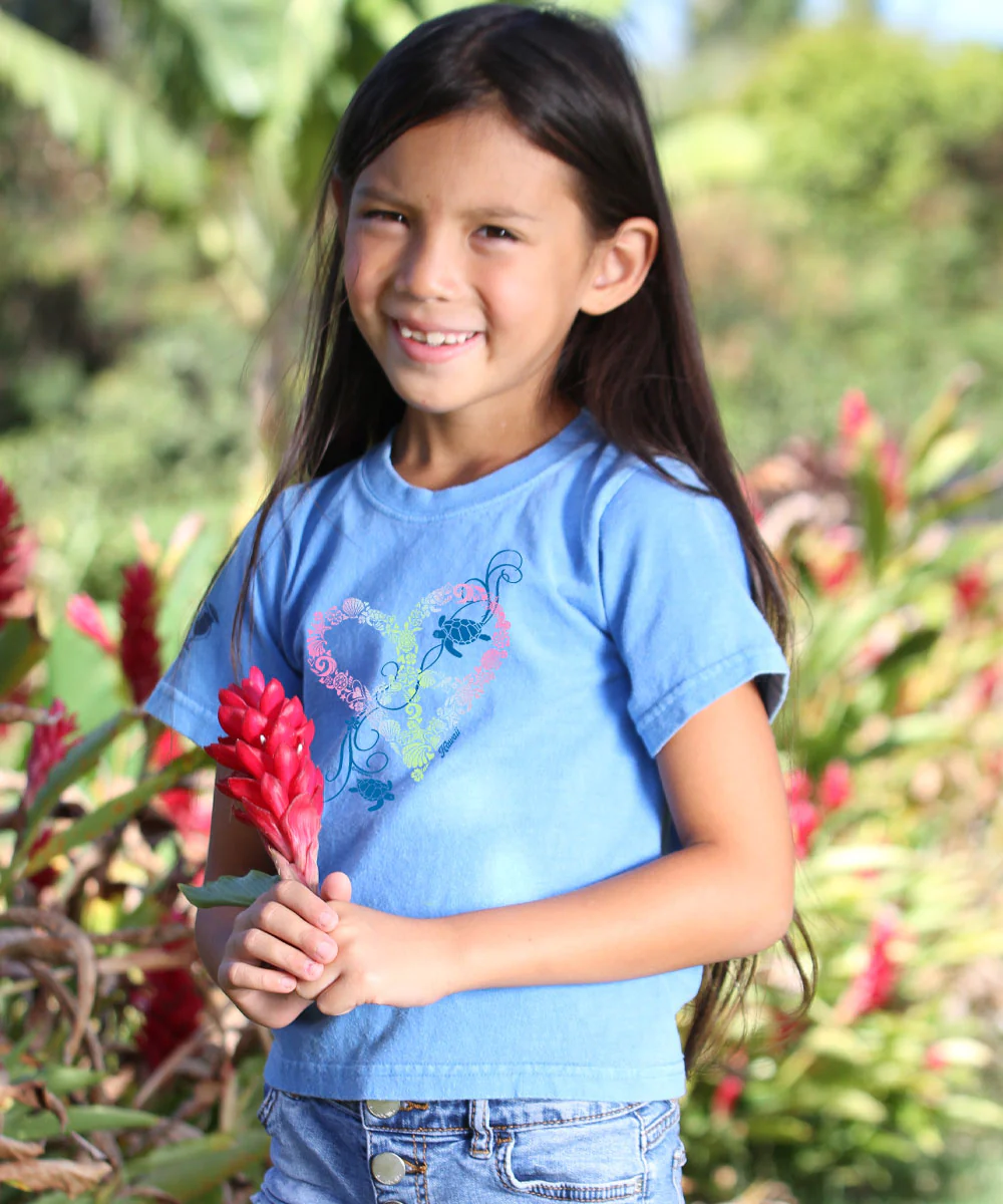 Honu Love - Blue Hawaii Dyed Short Sleeve Crewneck T-Shirt - Image 2