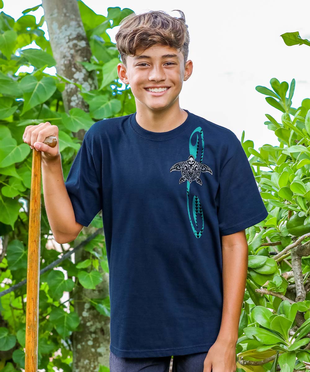 Honu Tribe - Navy Short Sleeve Crewneck T-Shirt - Image 3