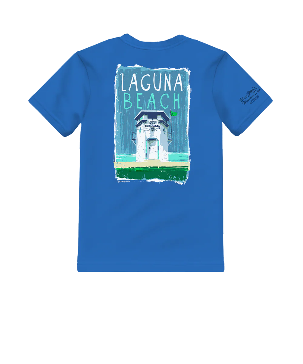 Laguna Paint - Blue Hawaii Dyed Short Sleeve Crewneck T-Shirt
