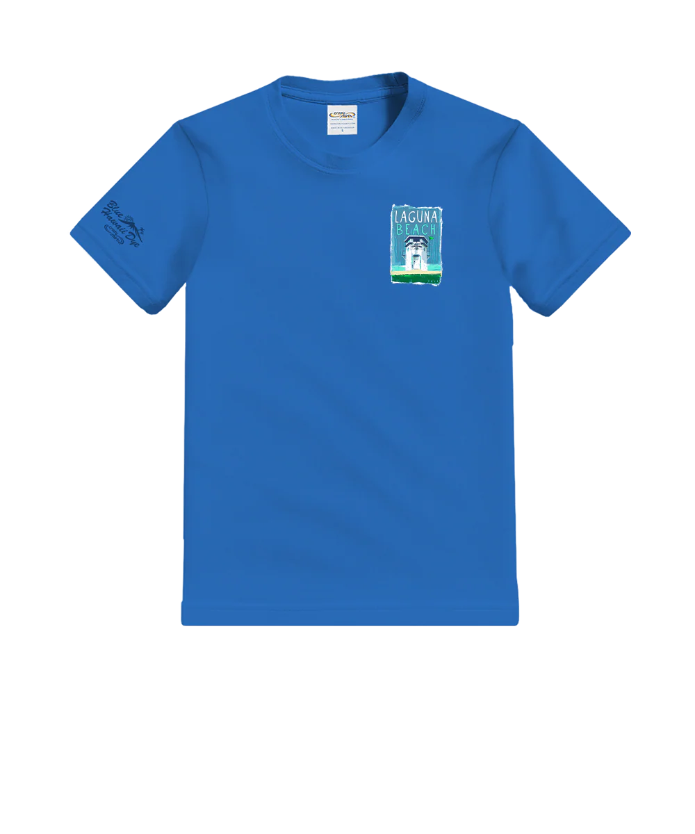 Laguna Paint - Blue Hawaii Dyed Short Sleeve Crewneck T-Shirt - Image 4