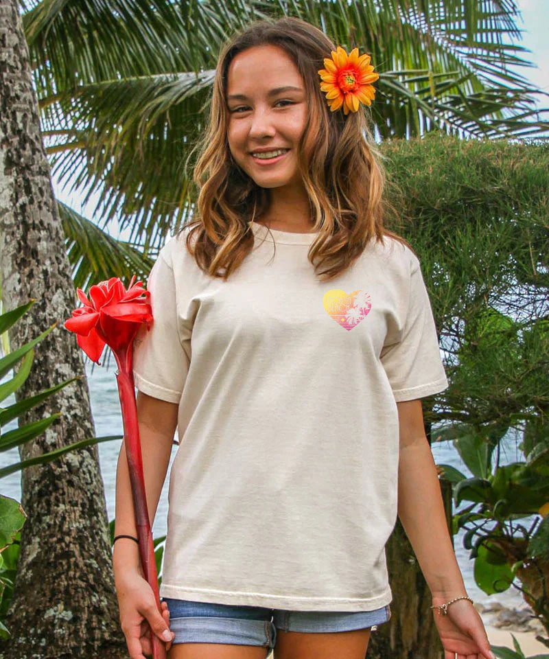 Love The Beach - Coconut Dyed Short Sleeve Crewneck T-Shirt - Image 3