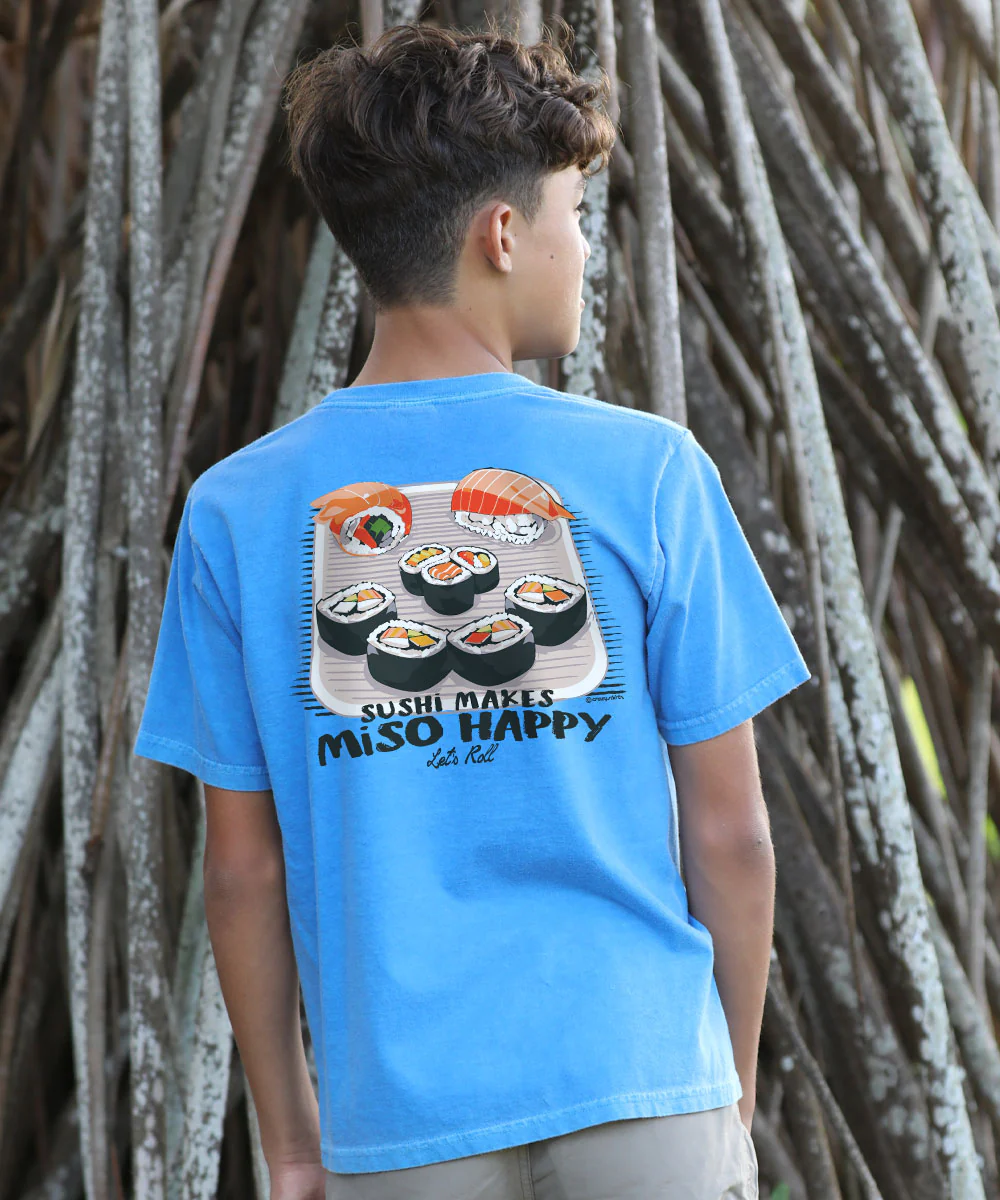 Miso Happy - Blue Hawaii Dyed Short Sleeve Crewneck T-Shirt - Image 2