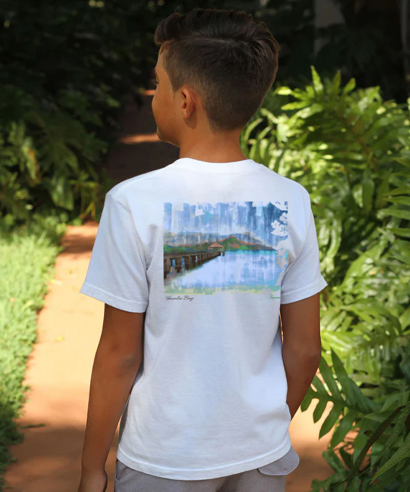 Painted Hanalei - White Short Sleeve Crewneck T-Shirt - Image 2