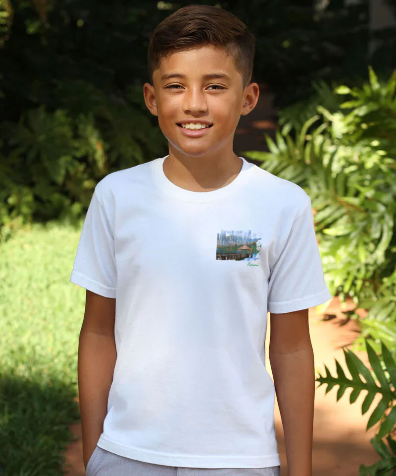 Painted Hanalei - White Short Sleeve Crewneck T-Shirt - Image 3