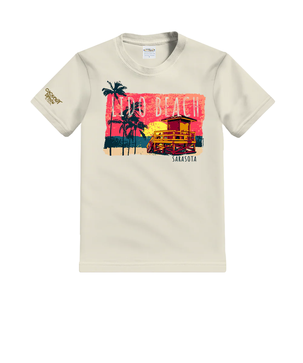 Painted Lido Beach - Coconut Dyed Short Sleeve Crewneck T-Shirt