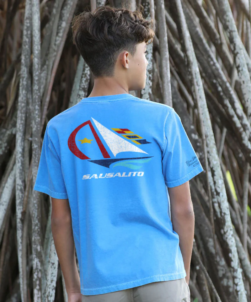 Port America - Blue Hawaii Dyed Short Sleeve Crewneck T-Shirt - Image 2