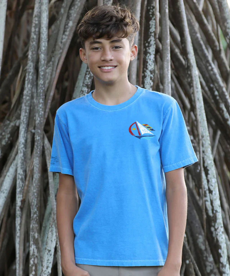 Port America - Blue Hawaii Dyed Short Sleeve Crewneck T-Shirt - Image 3