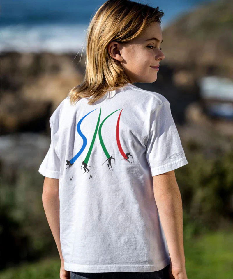 Vail Resort Ultimate Ski - White Short Sleeve Crewneck T-Shirt - Image 2