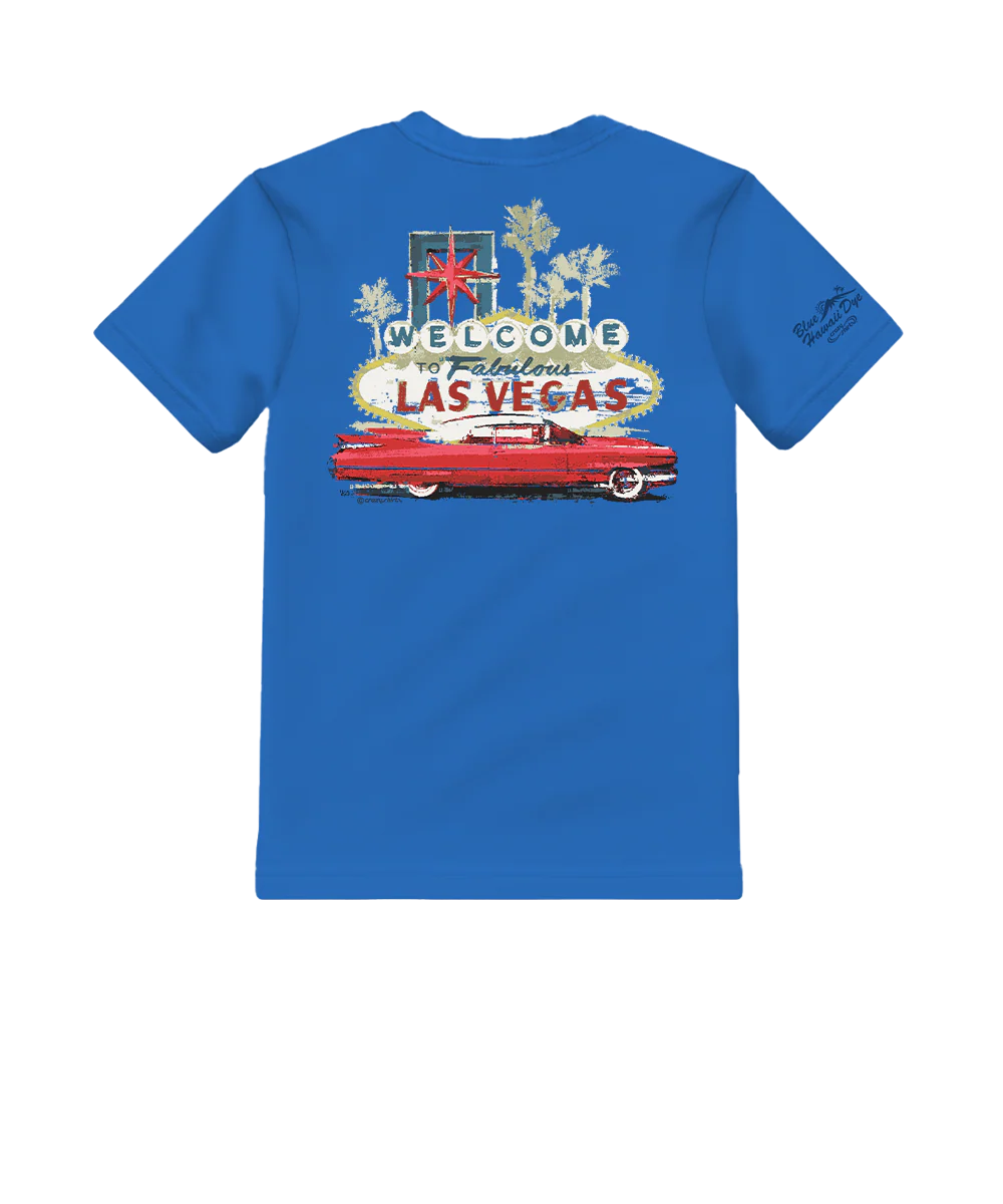Vegas Caddy - Blue Hawaii Dyed Short Sleeve Crewneck T-Shirt