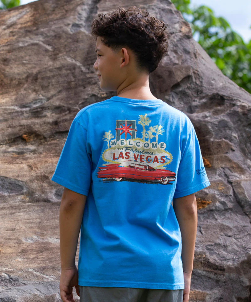 Vegas Caddy - Blue Hawaii Dyed Short Sleeve Crewneck T-Shirt - Image 2