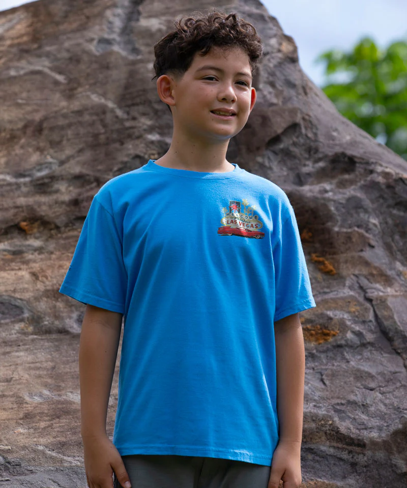 Vegas Caddy - Blue Hawaii Dyed Short Sleeve Crewneck T-Shirt - Image 3