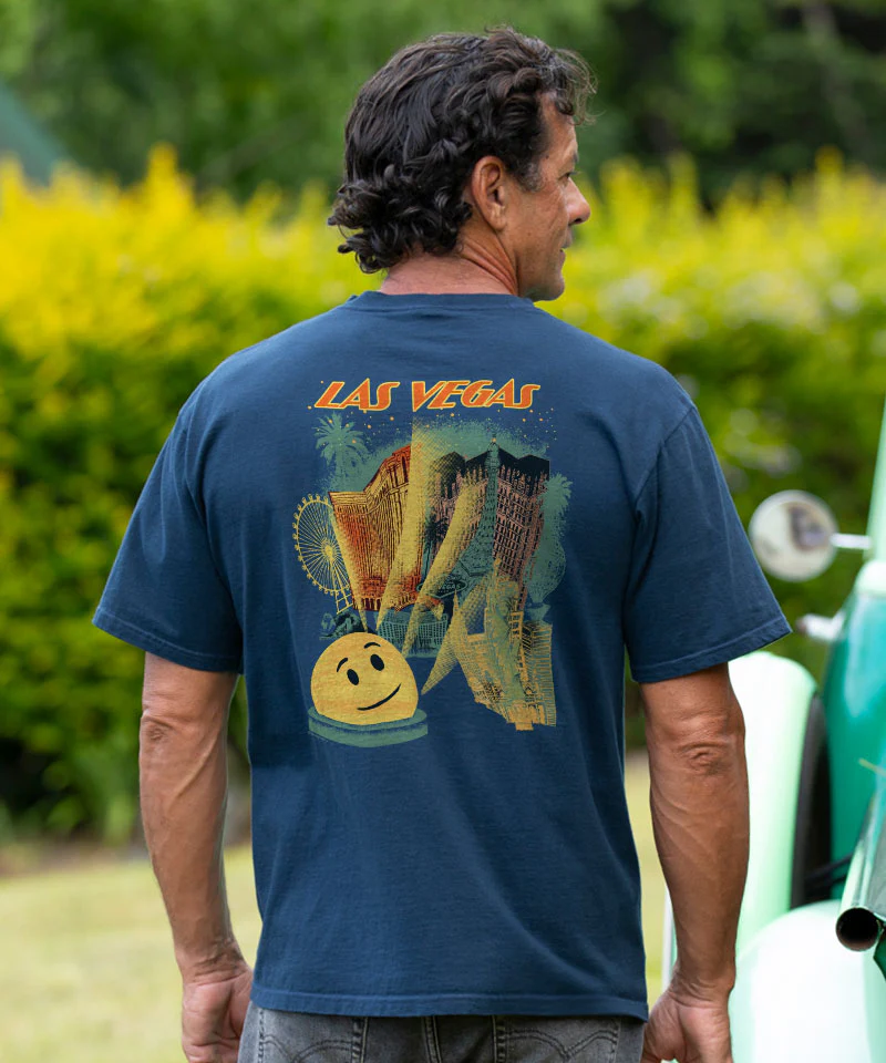 Las Vegas Dome - Navy Short Sleeve Crewneck T-Shirt - Image 2
