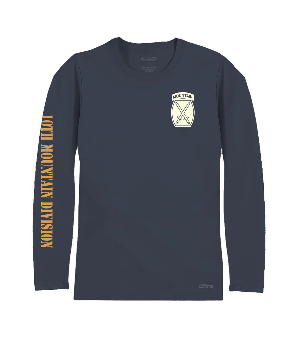 10Th Mountain Front Page - Smoke Long Sleeve Pima T-Shirt - Image 4