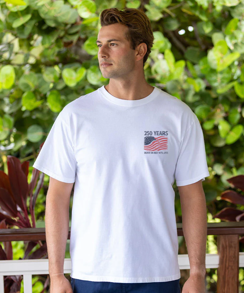 250 Years America - White Short Sleeve Crewneck T-Shirt - Image 3