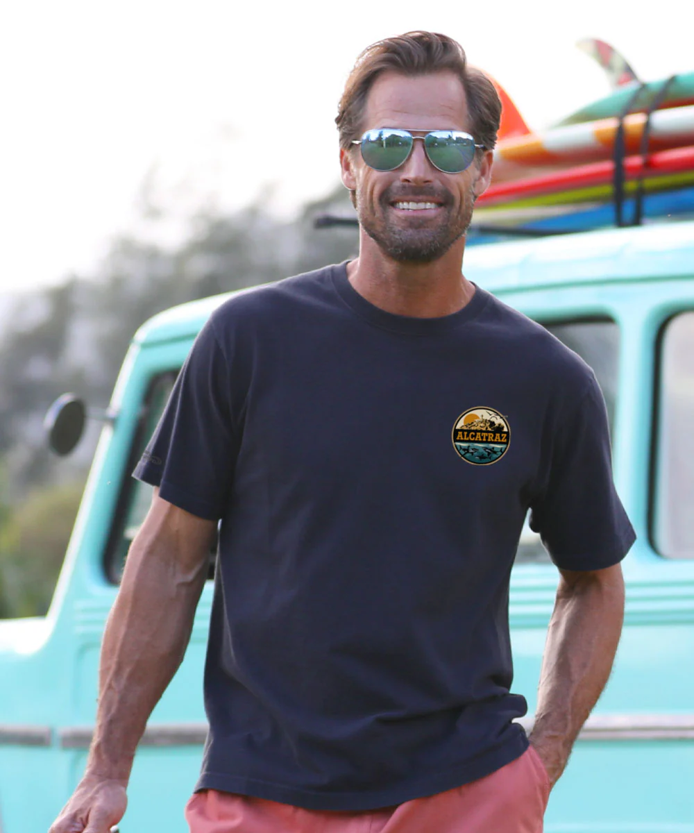 Alcatraz Sharks - Black Short Sleeve Crewneck T-Shirt - Image 3