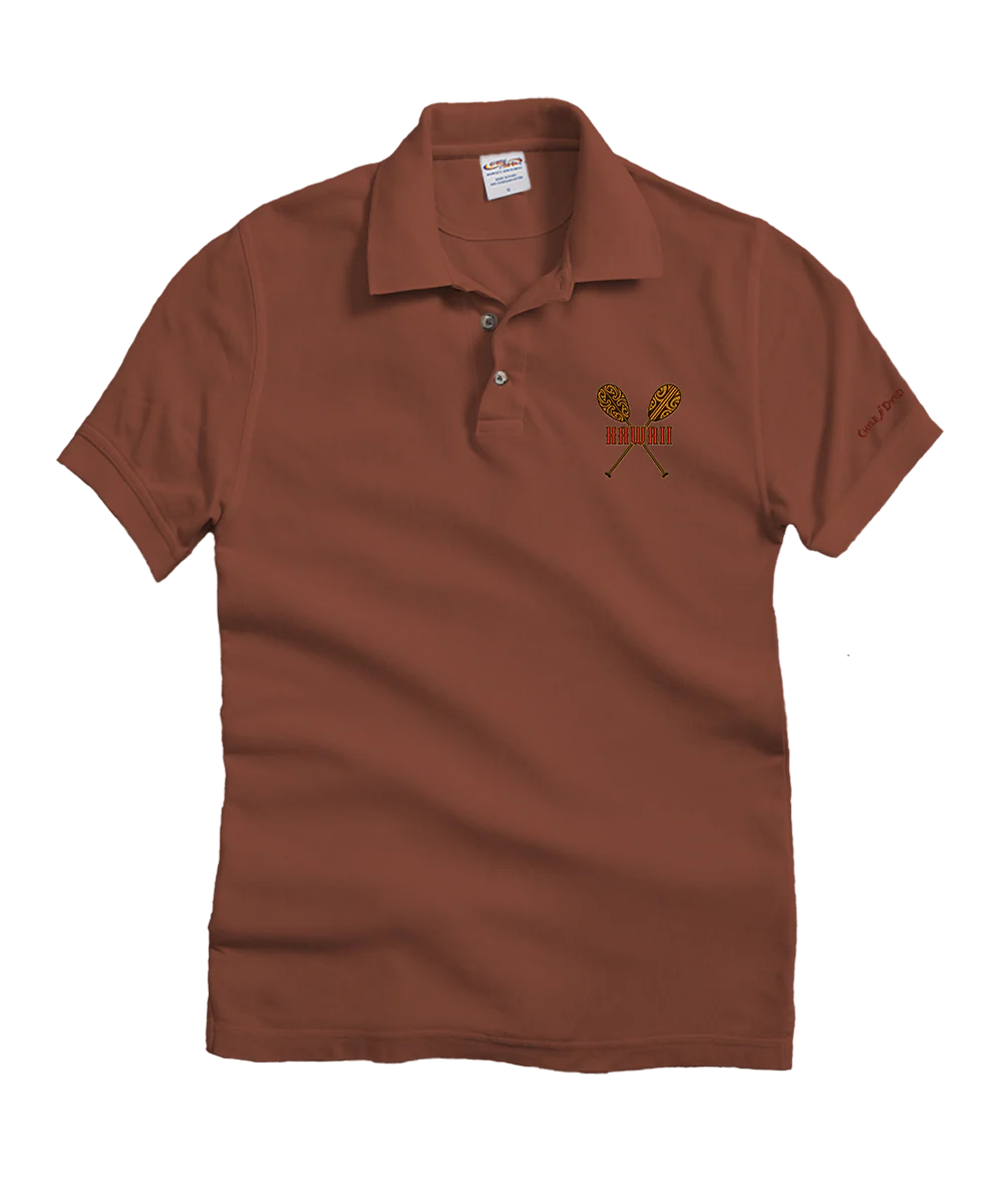 Ali'i Paddles - Chile Dyed Short Sleeve Oceanfront Polo Shirt