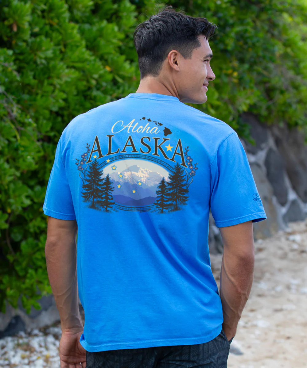 Aloha Alaska - Blue Hawaii Dyed Short Sleeve Crewneck T-Shirt - Image 2