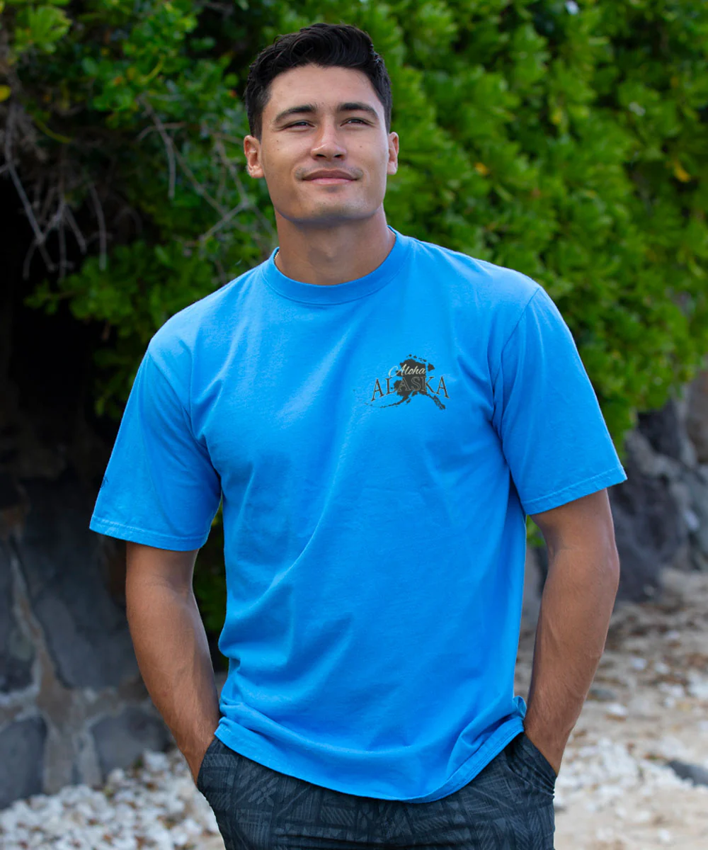 Aloha Alaska - Blue Hawaii Dyed Short Sleeve Crewneck T-Shirt - Image 3