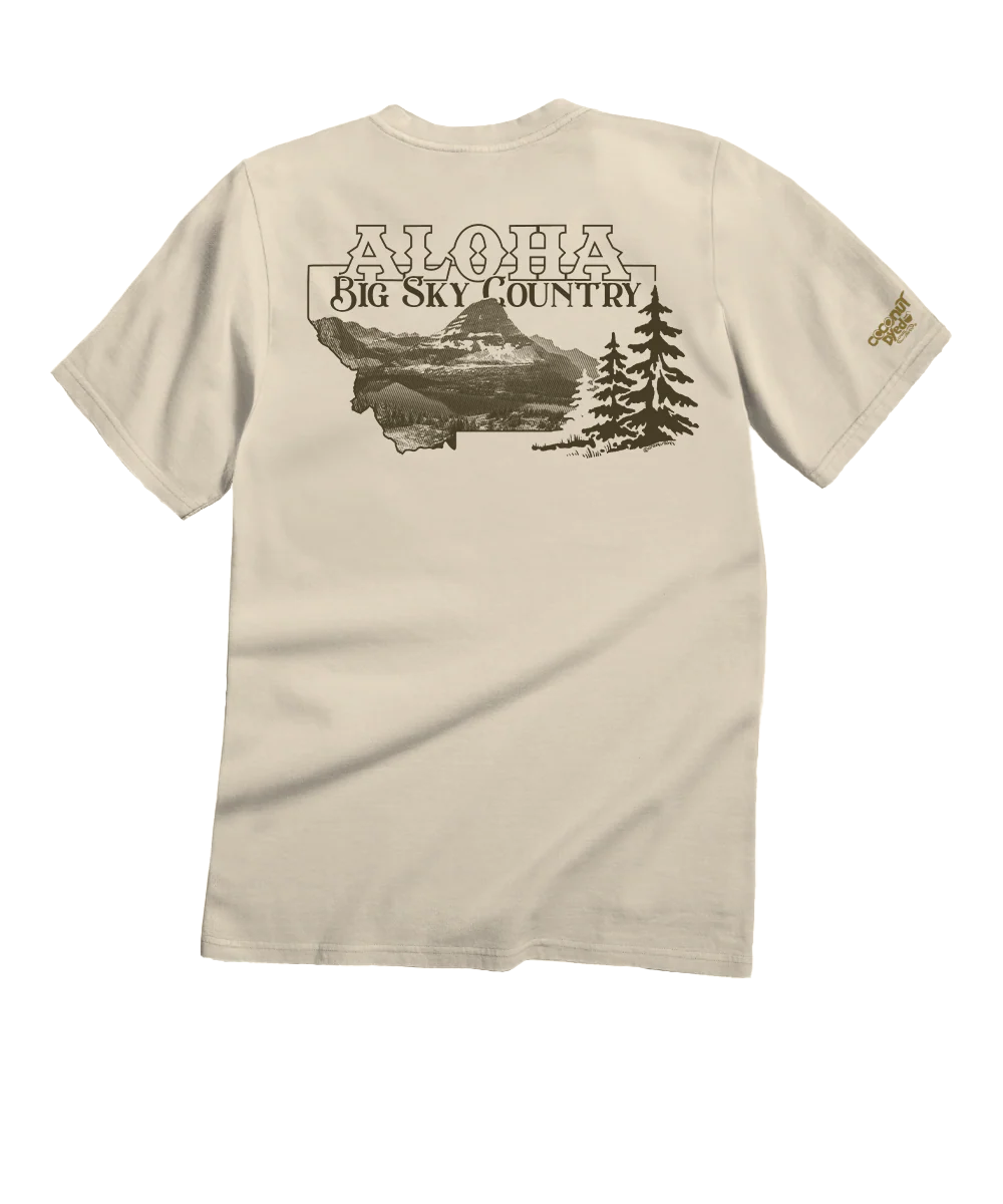 Aloha Montana Coconut Dyed Short Sleeve Crewneck T-Shirt