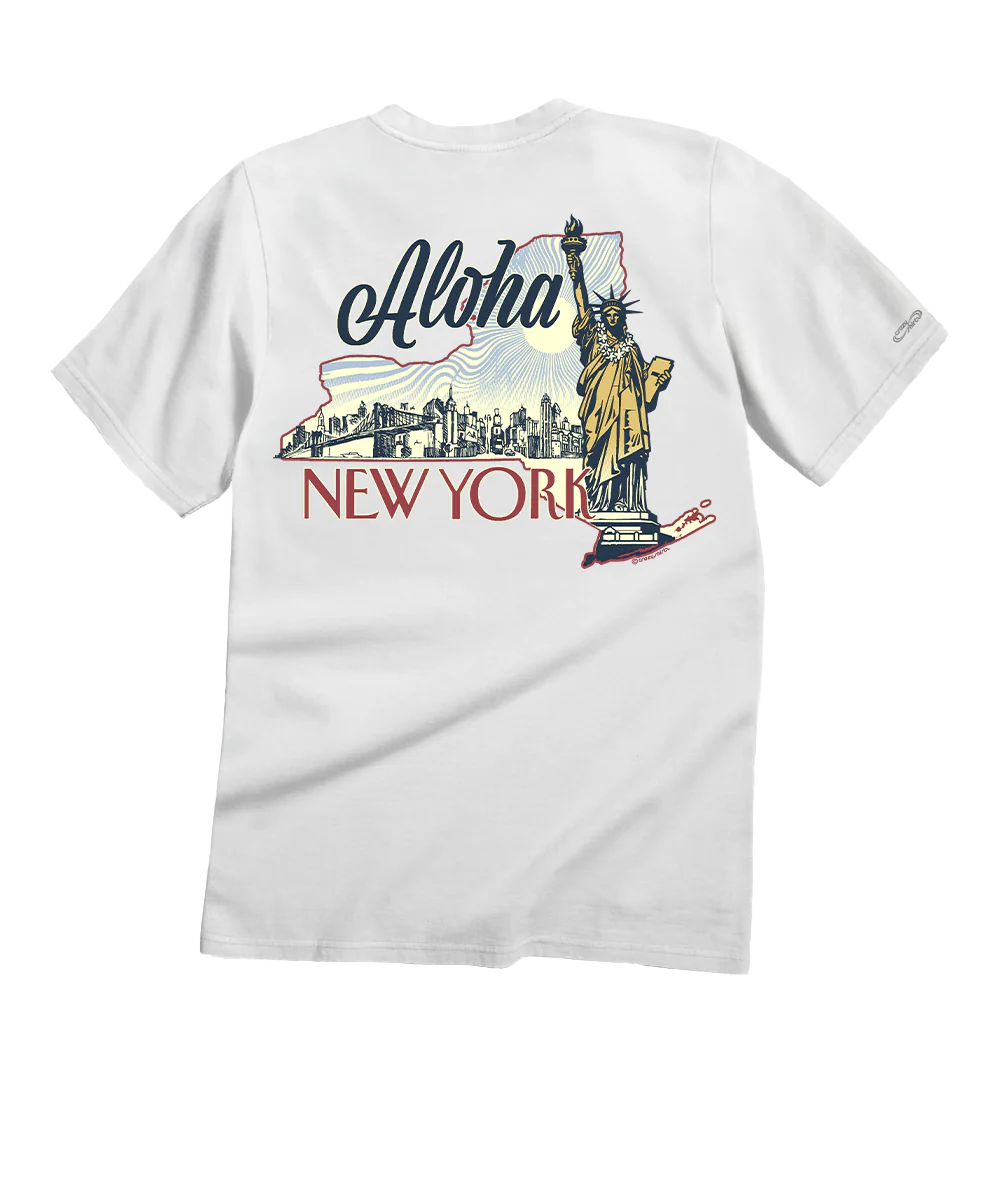 Aloha New York - White Short Sleeve Crewneck T-Shirt