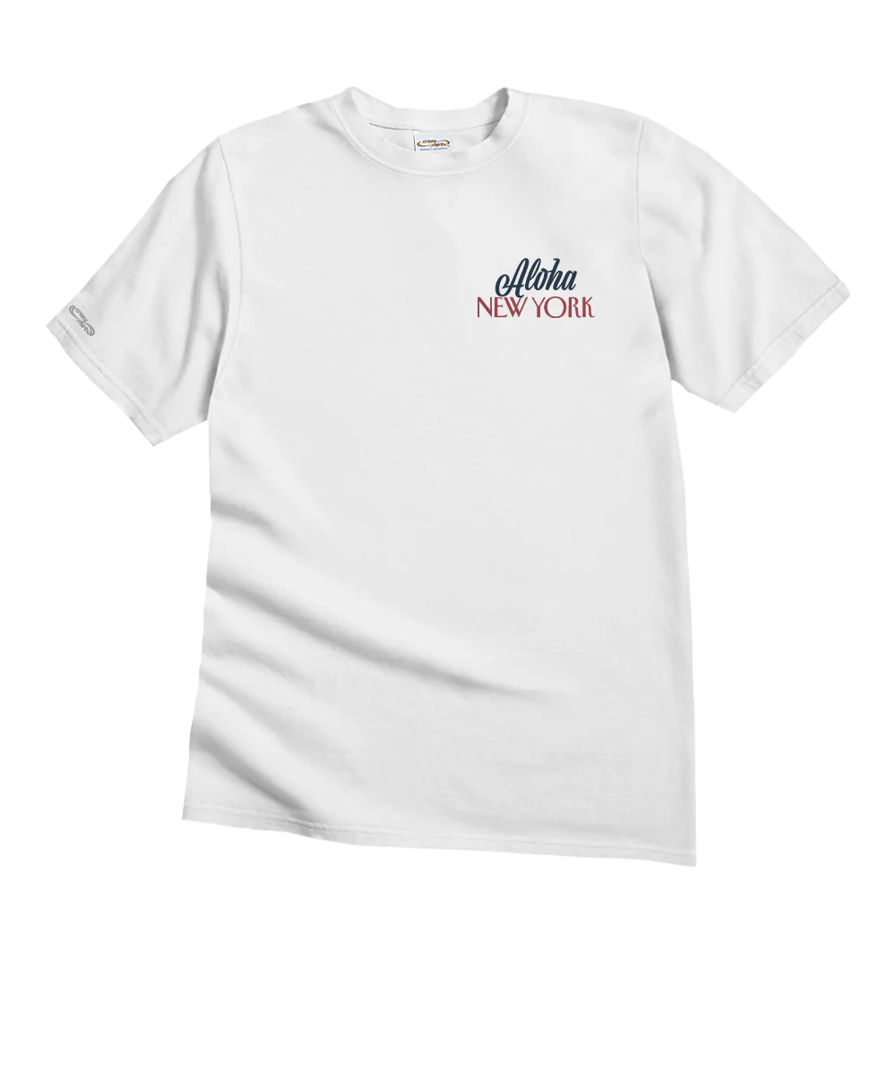 Aloha New York - White Short Sleeve Crewneck T-Shirt - Image 4