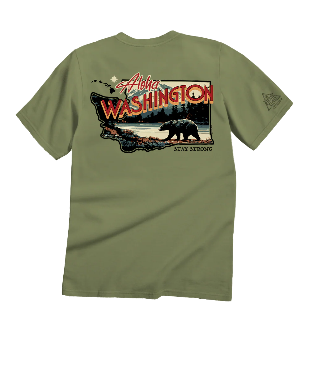 Aloha Washington - Hemp Dyed Short Sleeve Crewneck T-Shirt