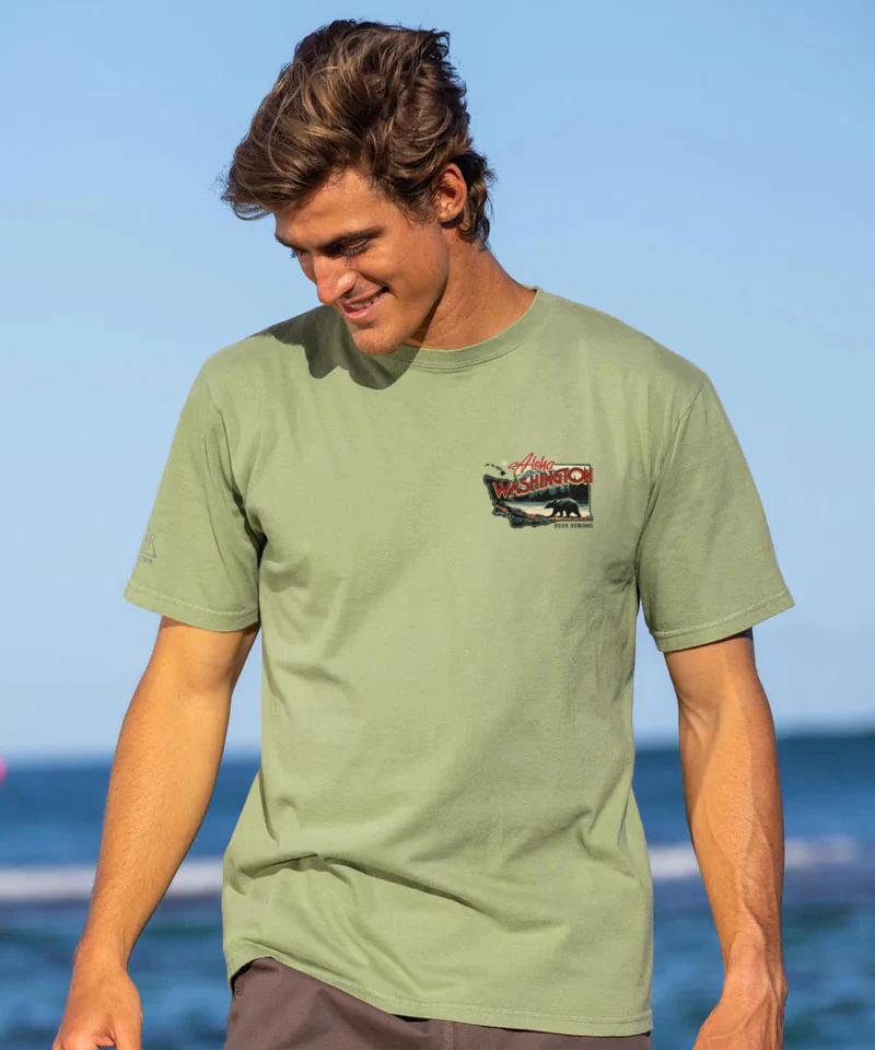 Aloha Washington - Hemp Dyed Short Sleeve Crewneck T-Shirt - Image 3