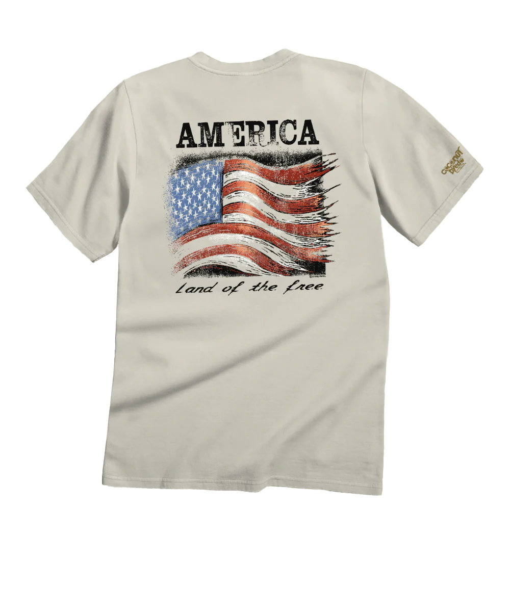 American Flag - Coconut Dyed Short Sleeve Crewneck T-Shirt