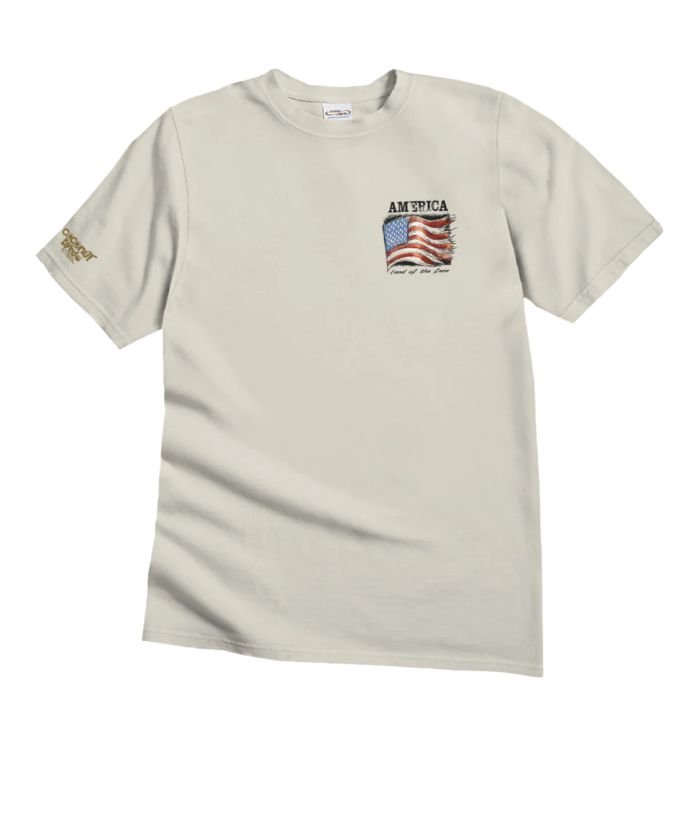 American Flag - Coconut Dyed Short Sleeve Crewneck T-Shirt - Image 4