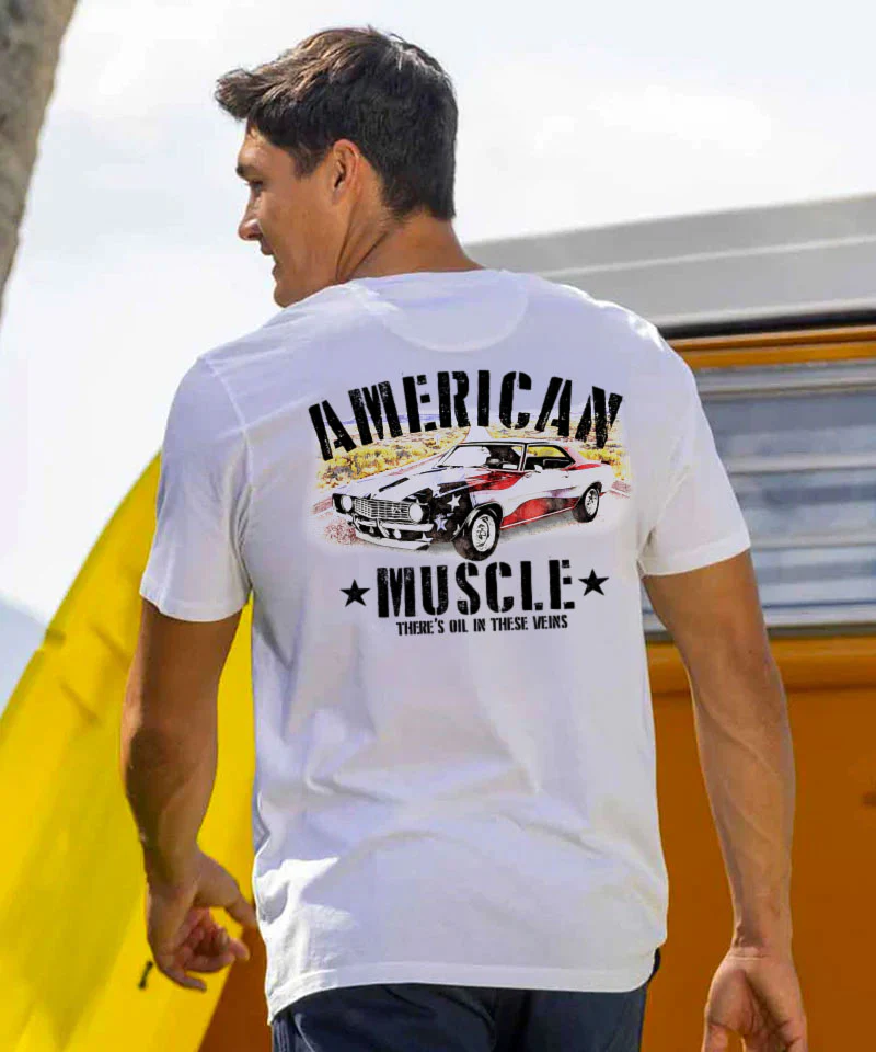American Muscle - White Short Sleeve Pima T-Shirt - Image 2