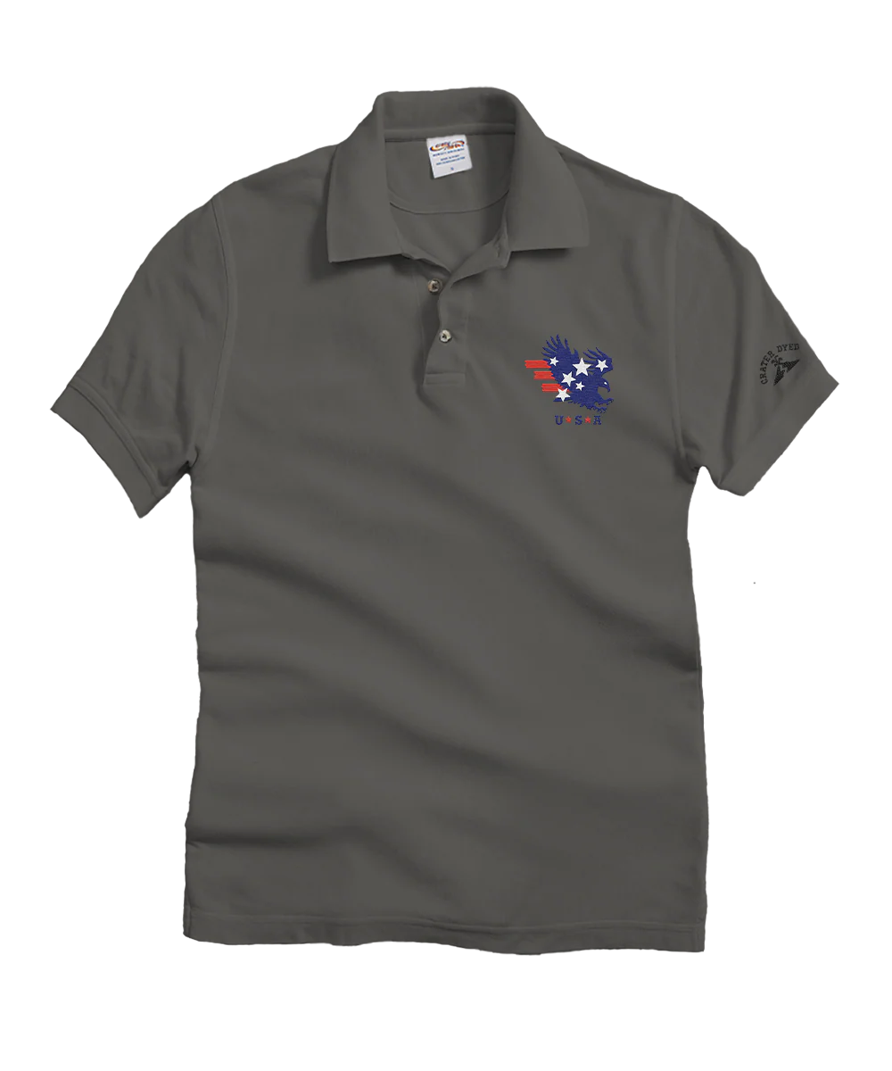 American Pride - Crater Dyed® Short Sleeve Oceanfront Polo Shirt