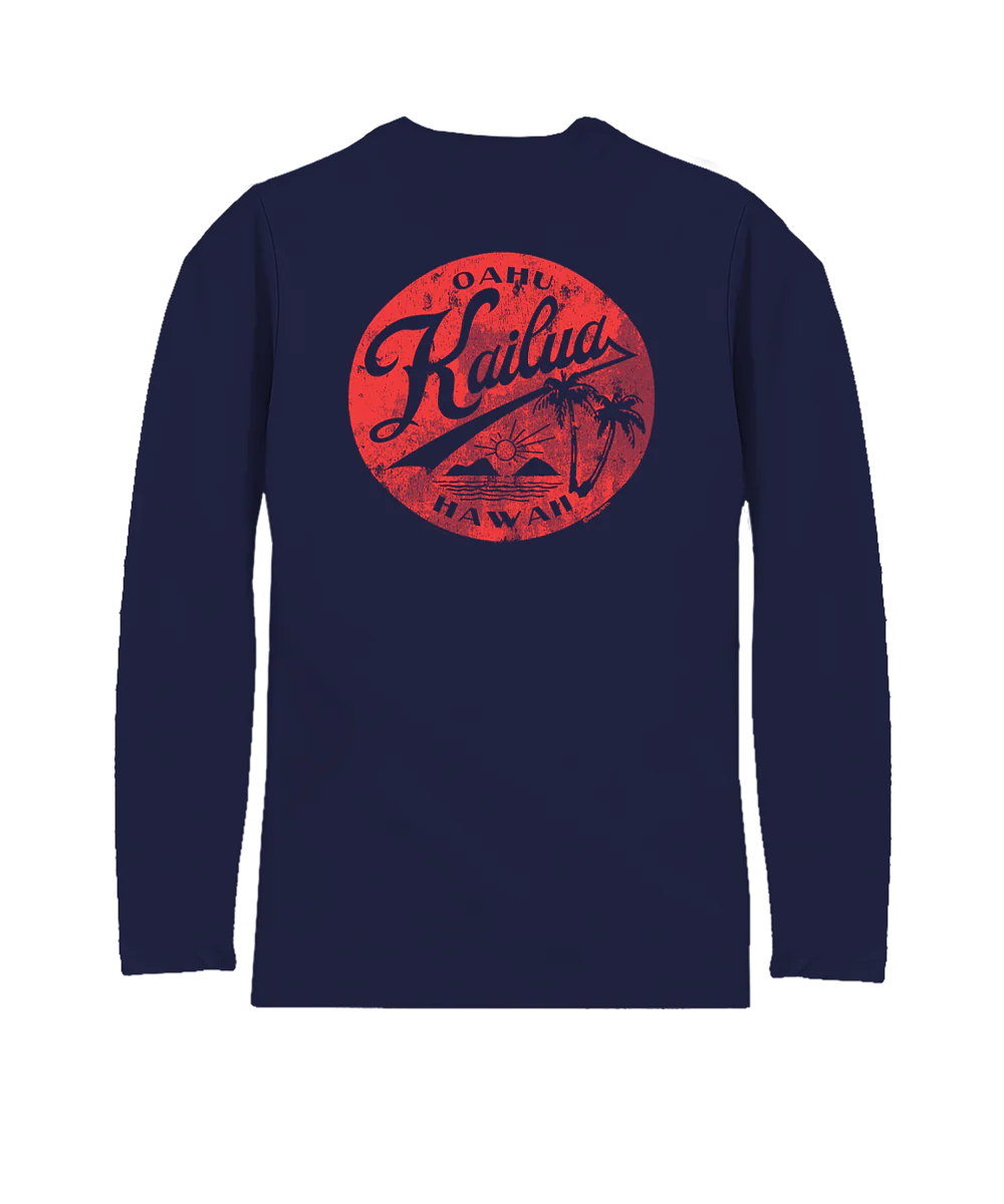 Around Kailua - Indigo Long Sleeve Pima T-Shirt